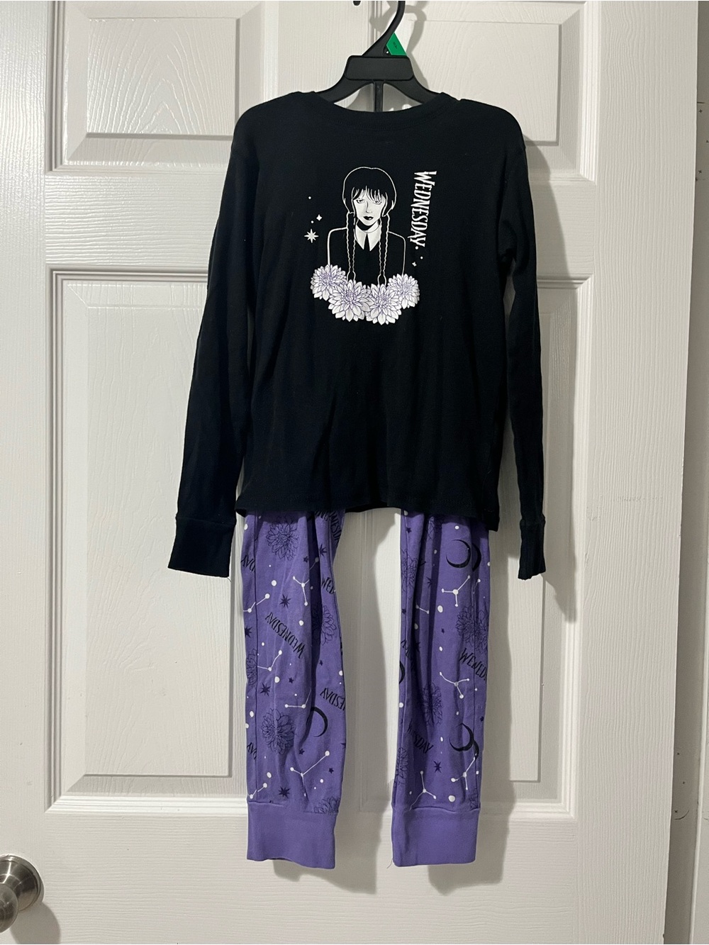 Wednesday Girls' Black & Purple Pajama Set